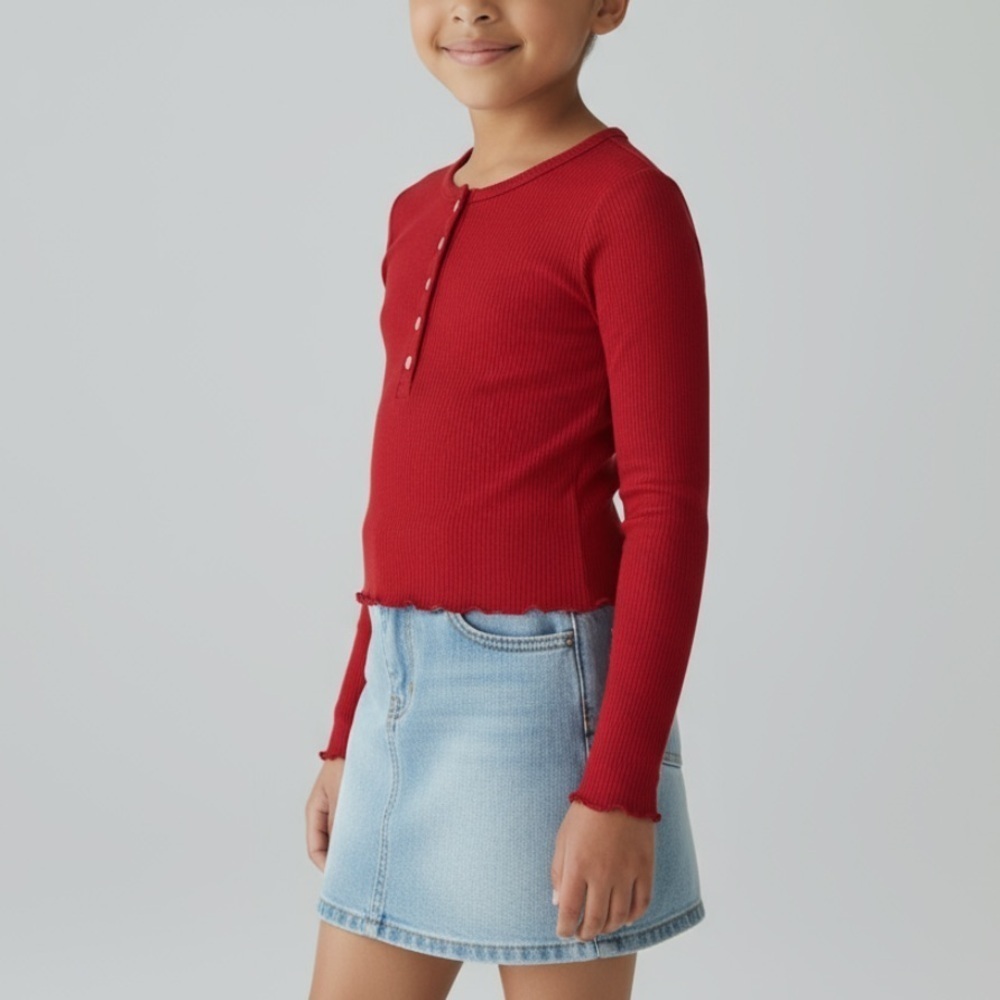 * Art Class Long Sleeve Knit Top Size M Red